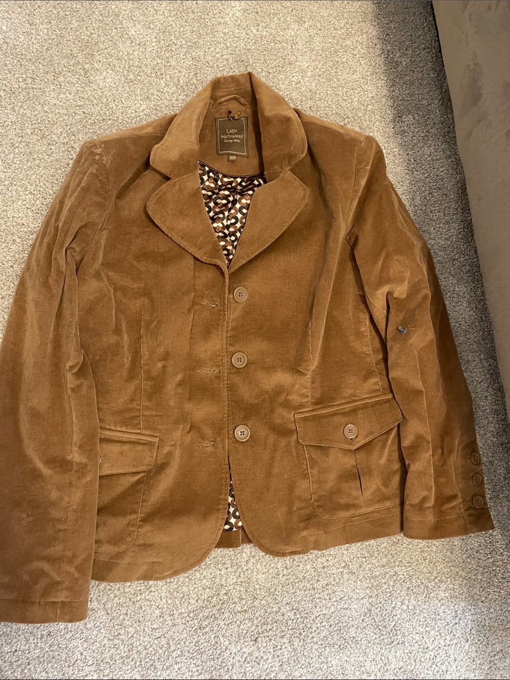 Lady Hathaway Women's Brown Corduroy Blazer
